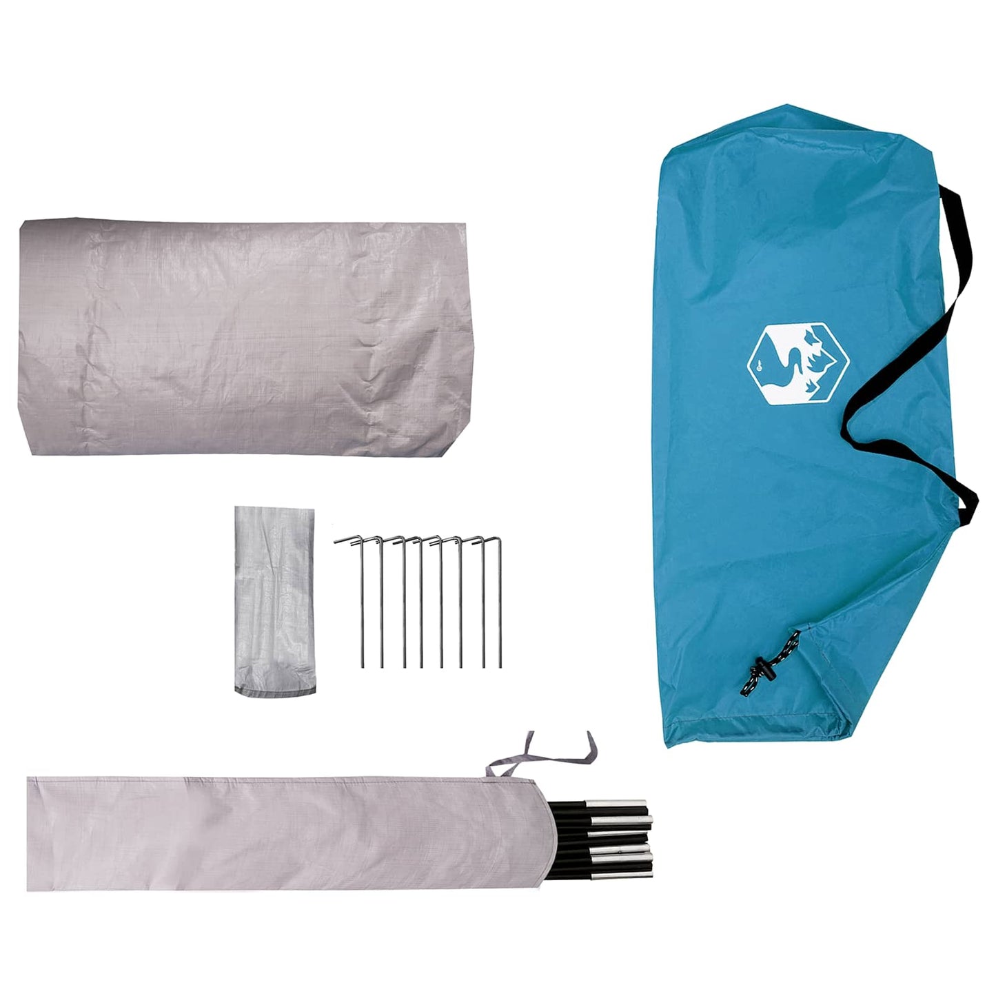 Tunnel Tent Blue 2-Person 185T Polyester with PU Coating