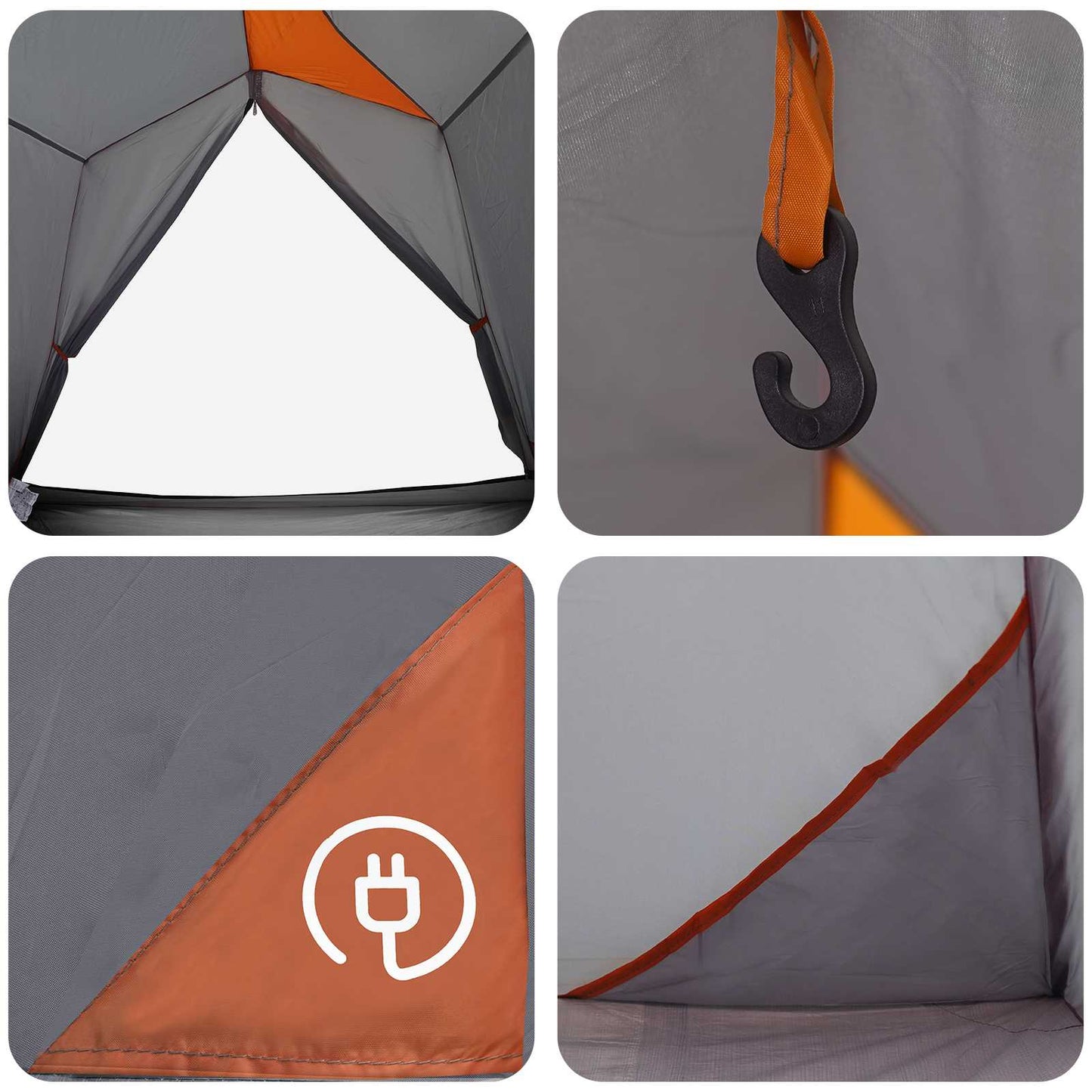 Tunnel Tent Grey and Orange 2-Person