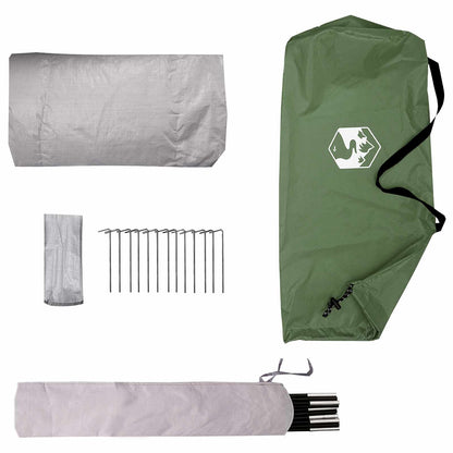 Backpacking Tent Green 2-Person 185T Polyester with PU Coating