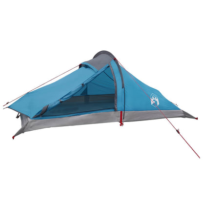 Backpacking Tent Blue 2-Person 185T Polyester with PU Coating