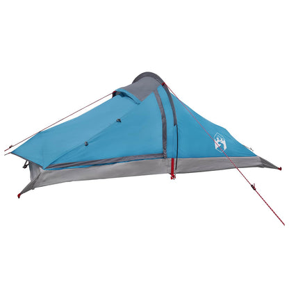 Backpacking Tent Blue 2-Person 185T Polyester with PU Coating