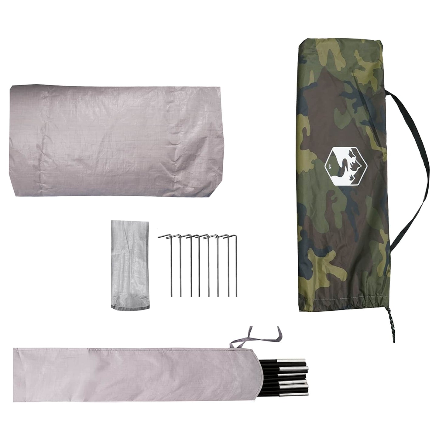 Tunnel Tent Camouflage 4-Person 185T Polyester with PU Coating