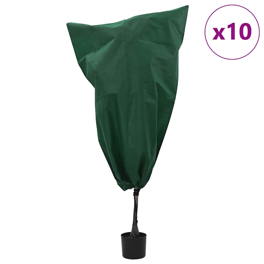 Frost Protection Plant Fleece Covers 10 pcs Green 0.8 x 1.2 m
