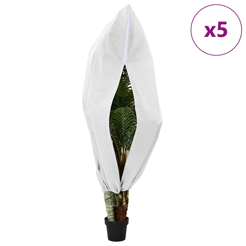 Frost Protection Plant Fleece Covers 5 pcs White 1.55 x 1.55 m