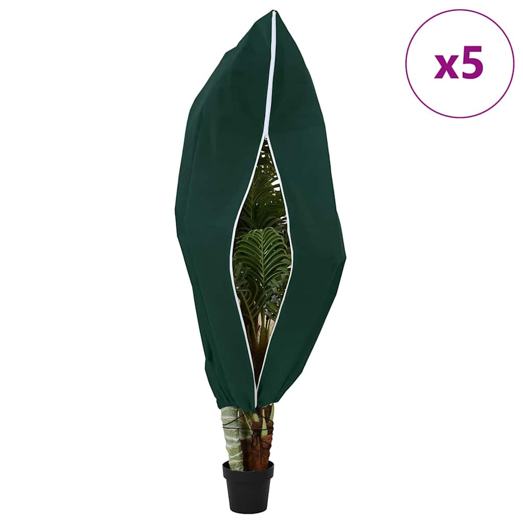 Frost Protection Plant Fleece Covers 5 pcs Green 1.55 x 1 m