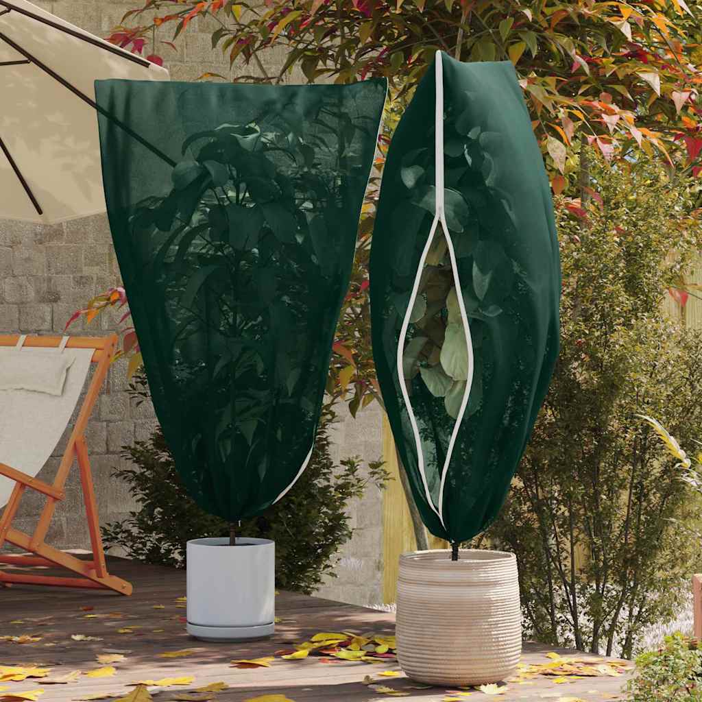Frost Protection Plant Fleece Covers 5 pcs Green 1.55 x 1.55 m