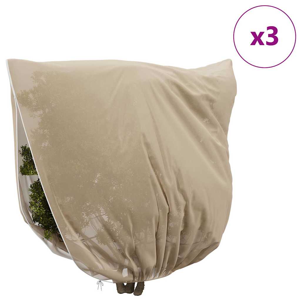 Frost Protection Plant Fleece Covers 3 pcs Beige 3.5 x 3.93 m