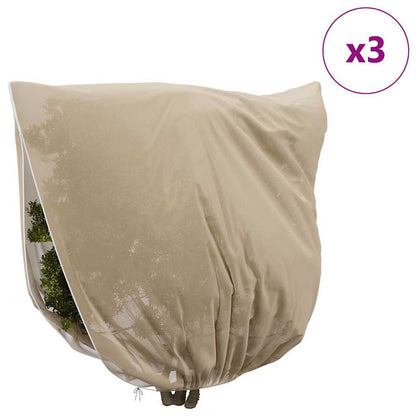 Frost Protection Plant Fleece Covers 3 pcs Beige 3.5 x 3.93 m