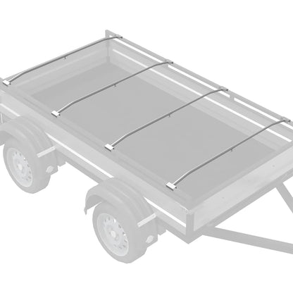 Tarpaulin Bracket for Trailers 4 pcs Silver 102-155 cm Aluminum