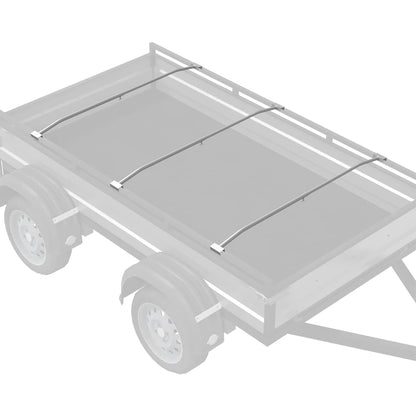 Tarpaulin Bracket for Trailers 3 pcs Silver 136-218 cm Aluminum