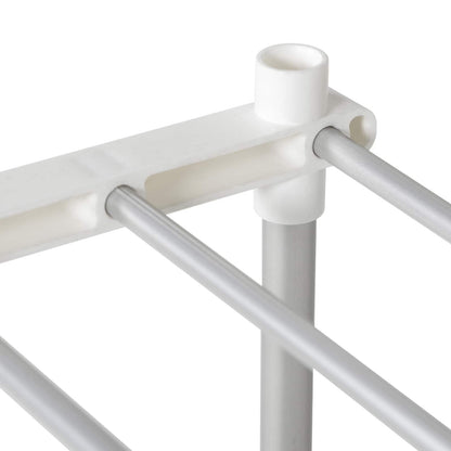 Tubular Shelf with Storage White 86 x 27 x 90 cm Aluminium