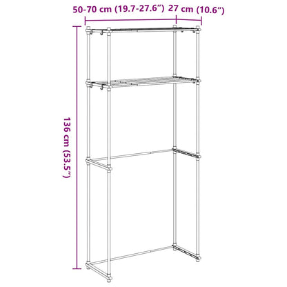 Washing Machine Shelf Manual White 63 x 27 x 136 cm Aluminium