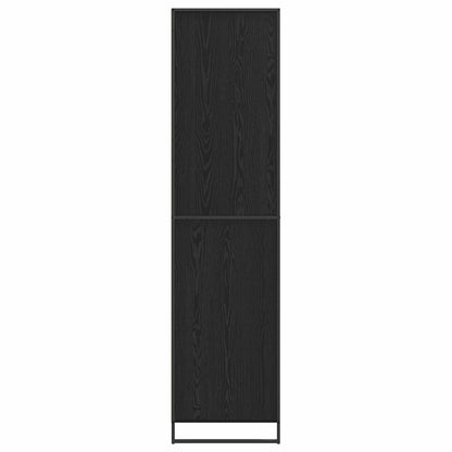 Warderobe with Door Black Oak 50 x 50 x 200 cm Engineered Wood
