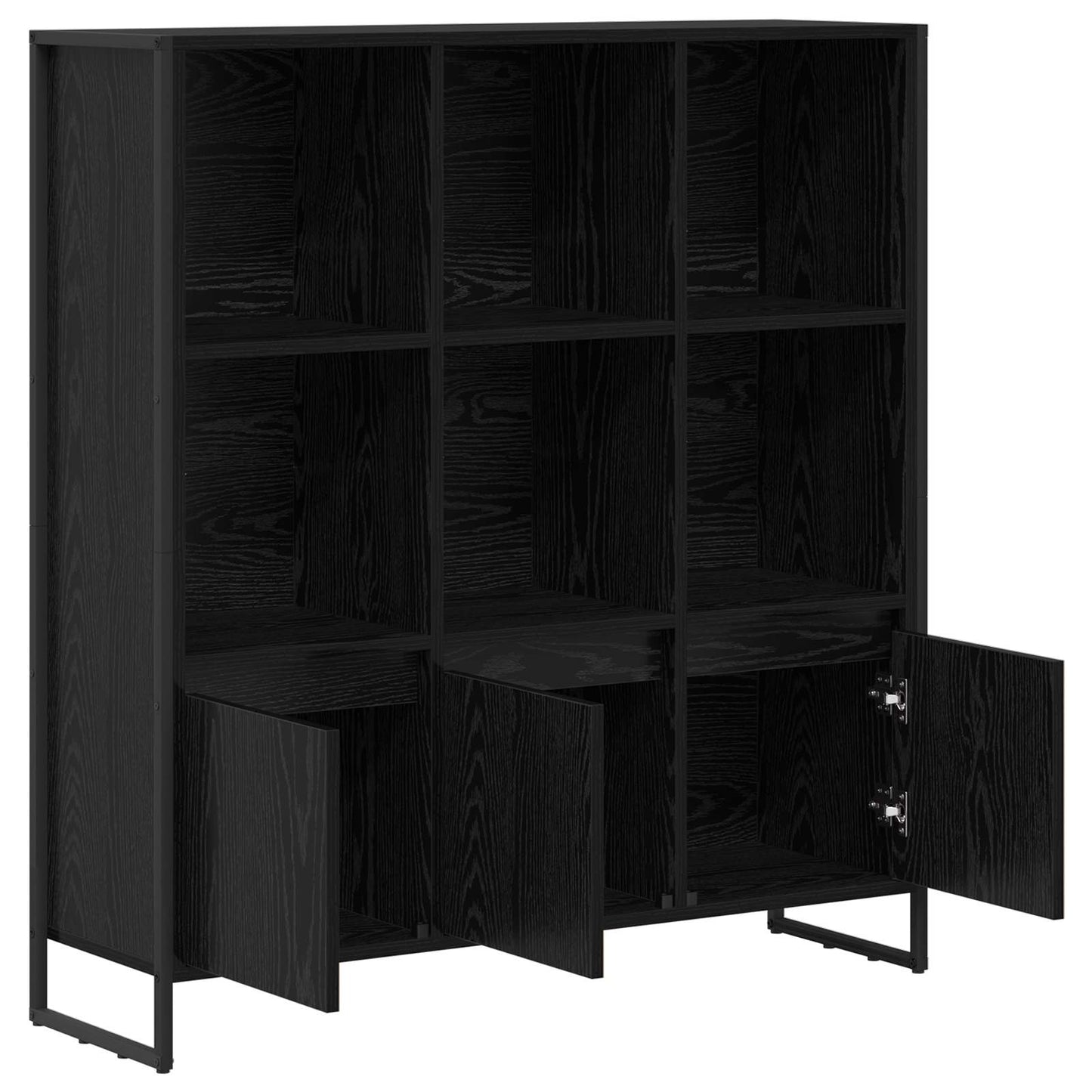 Book Cabinet 99.5 x 30 x 108 cm Engineered Wood Black Oak