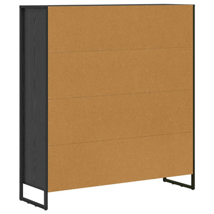 Book Cabinet 99.5 x 30 x 108 cm Engineered Wood Black Oak