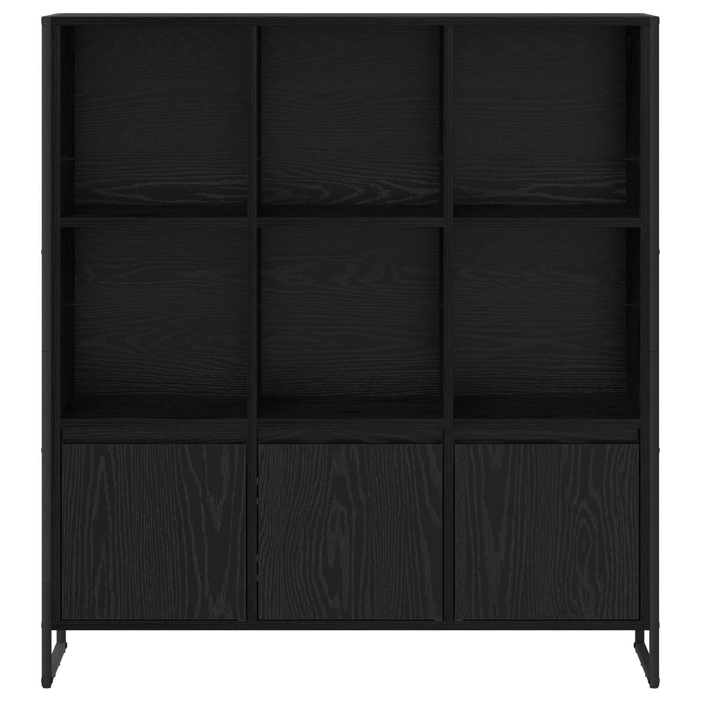 Book Cabinet 99.5 x 30 x 108 cm Engineered Wood Black Oak