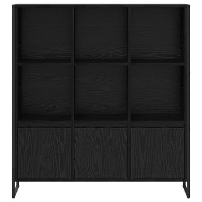 Book Cabinet 99.5 x 30 x 108 cm Engineered Wood Black Oak