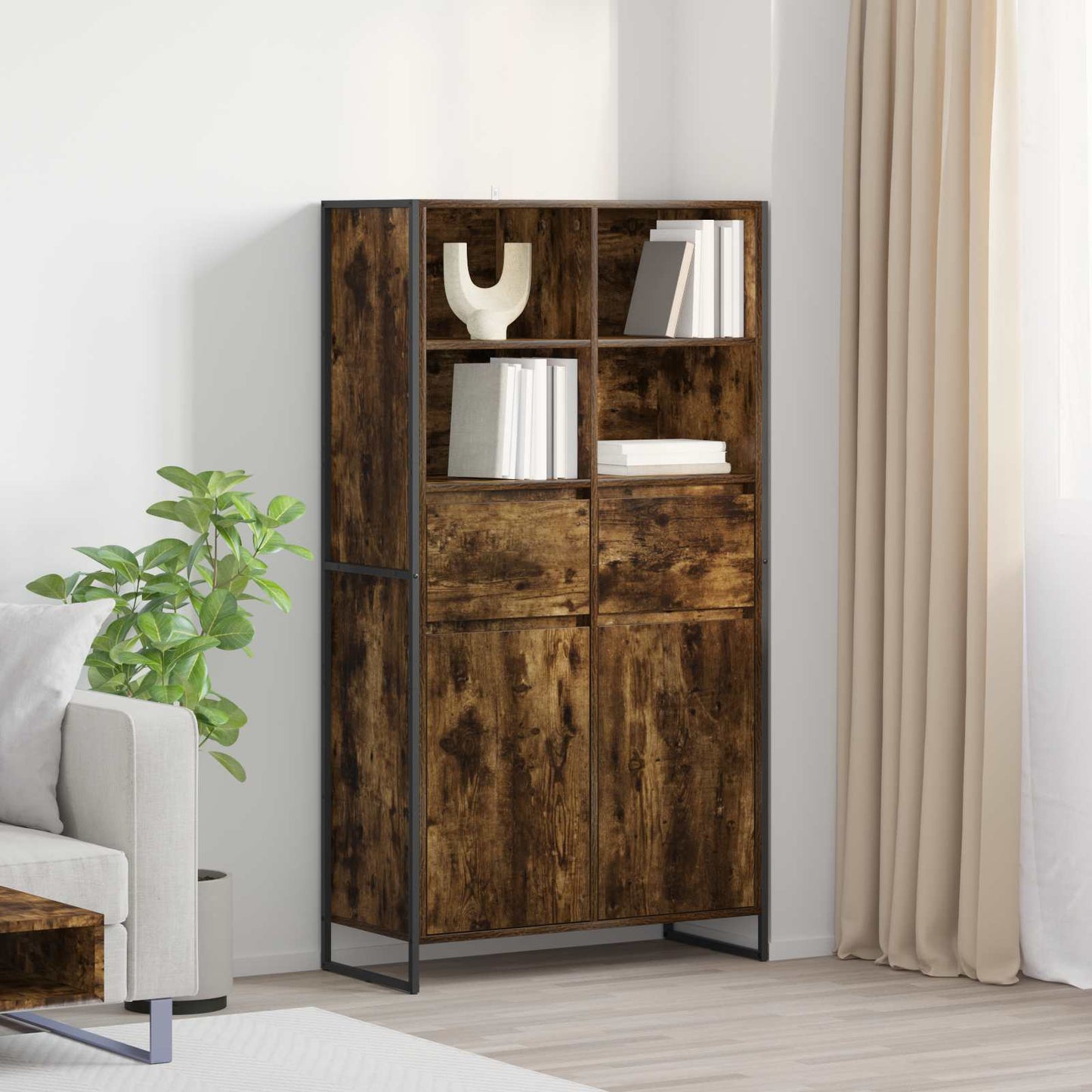 Sideboard Smoke Oak 81 x 36 x 150.5 cm Engineered Wood
