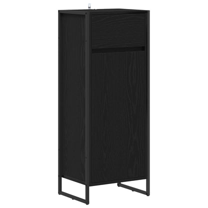 Bathroom Furniture Set with Drawer Black Oak Engineered Wood