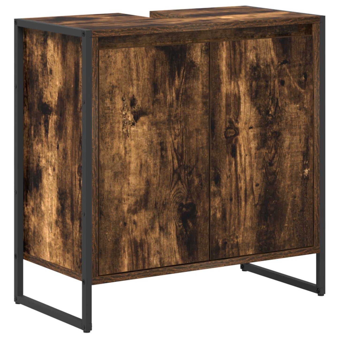 Bathroom Furniture Set with Drawer Smoked Oak Engineered Wood