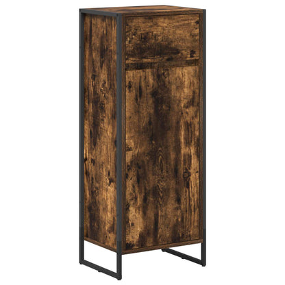 Bathroom Furniture Set with Drawer Smoked Oak Engineered Wood