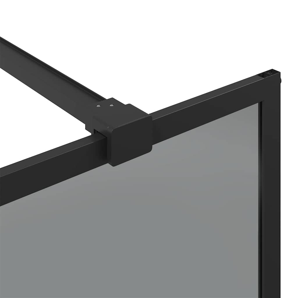 Walk-in Shower Wall Black 115 x 195 cm Tempered Glass