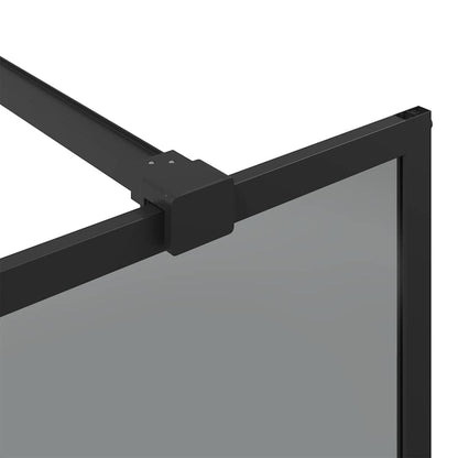 Walk-in Shower Wall Black 115 x 195 cm Tempered Glass