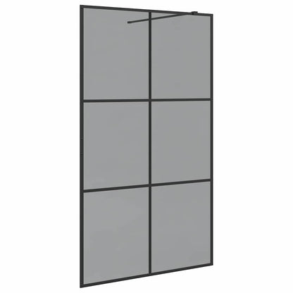 Walk-in Shower Wall Black 115 x 195 cm Tempered Glass