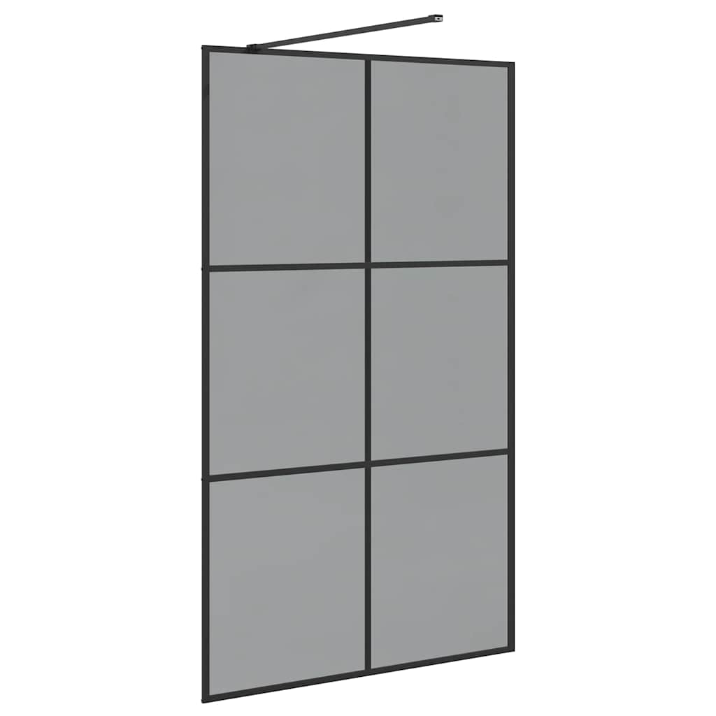 Walk-in Shower Wall Black 115 x 195 cm Tempered Glass