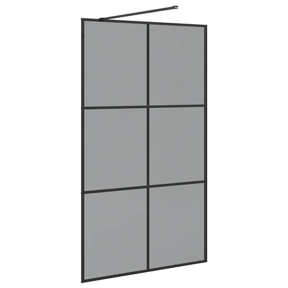 Walk-in Shower Wall Black 115 x 195 cm Tempered Glass