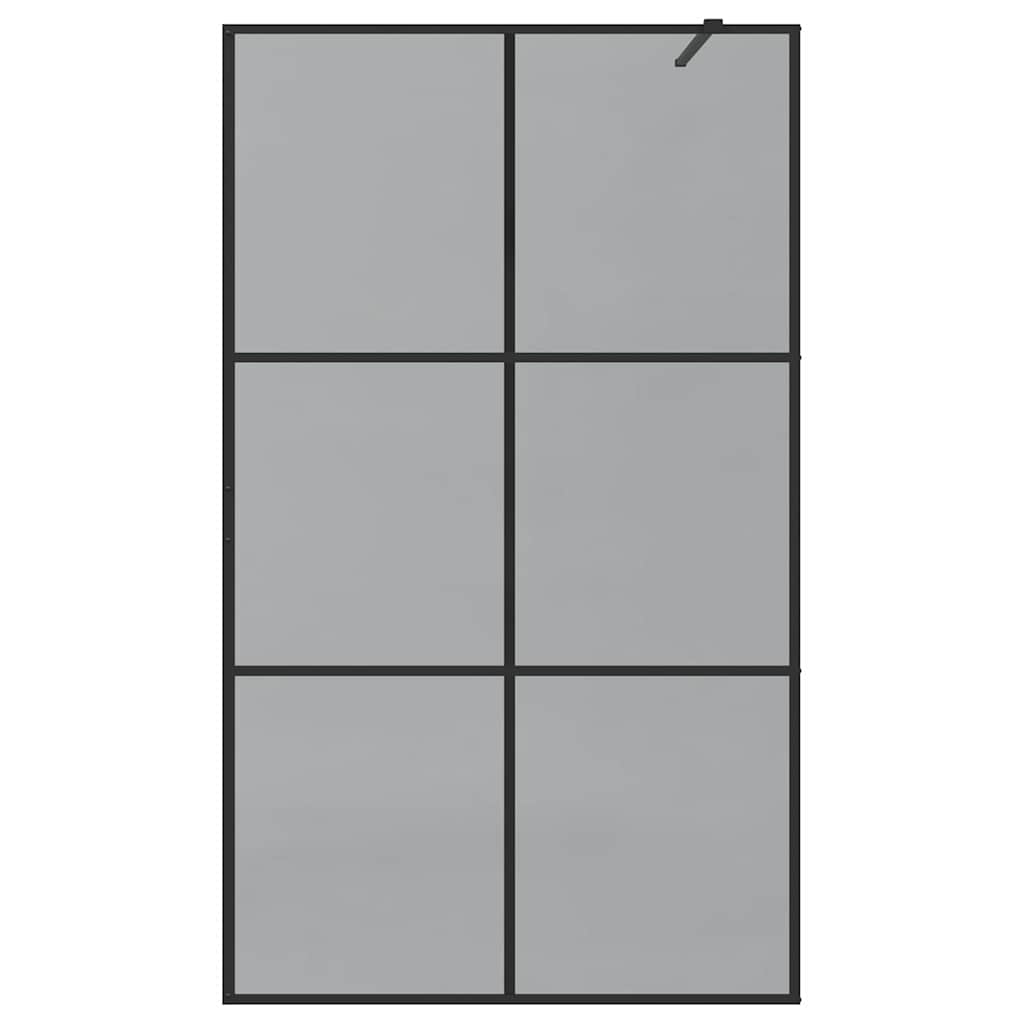 Walk-in Shower Wall Black 115 x 195 cm Tempered Glass
