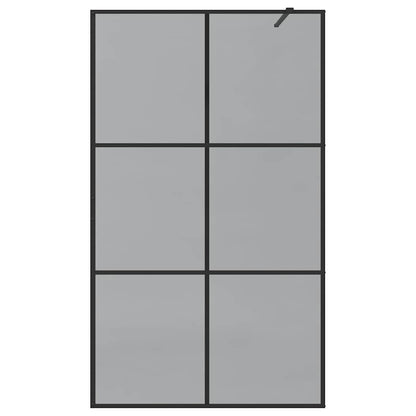 Walk-in Shower Wall Black 115 x 195 cm Tempered Glass