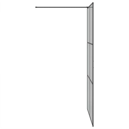 Walk-in Shower Wall Black 115 x 195 cm Tempered Glass