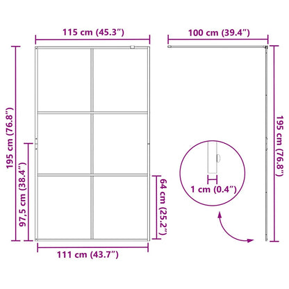 Walk-in Shower Wall Black 115 x 195 cm Tempered Glass
