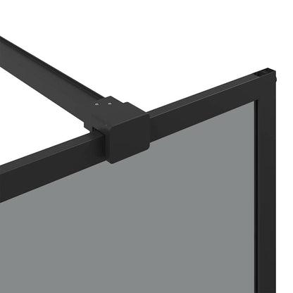 Walk-in Shower Wall Black 115 x 195 cm Tempered Glass