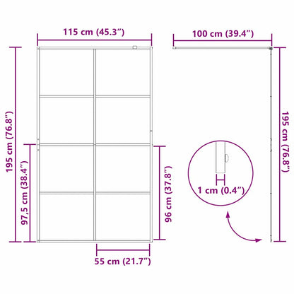 Walk-in Shower Wall Black 115 x 195 cm Tempered Glass