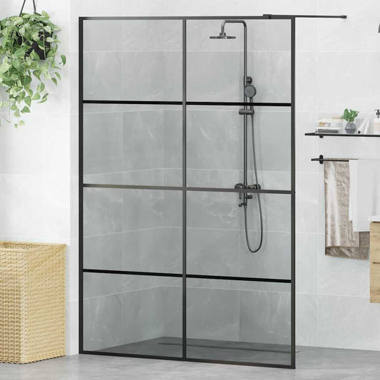 Walk-in Shower Wall Black 140 x 195 cm Tempered Glass