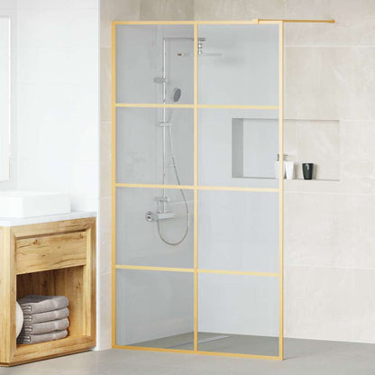 Walk-in Shower Wall Gold 115 x 195 cm Tempered Glass