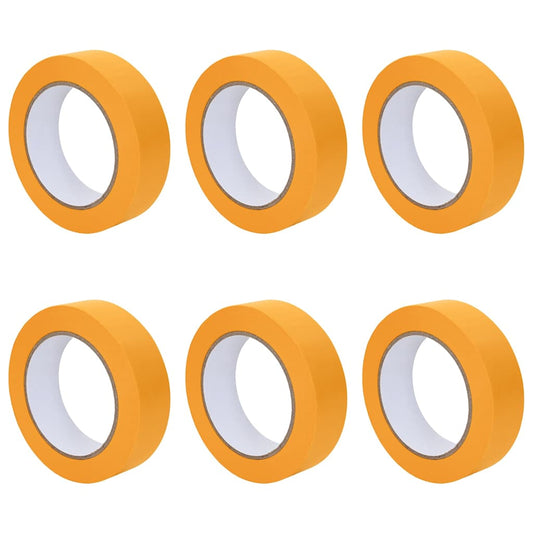 Painter Masking Tapes 6 pcs Yellow 25mm x 50m Paper