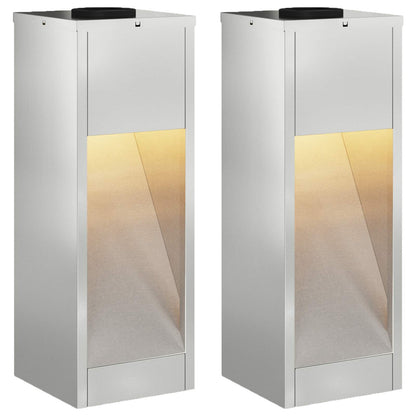 Solar Led Pathway Light 2 pcs Silver Galvanized