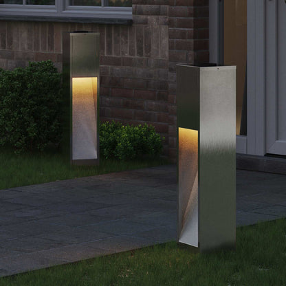 Solar Led Pathway Light 2 pcs Silver Stainless Steel