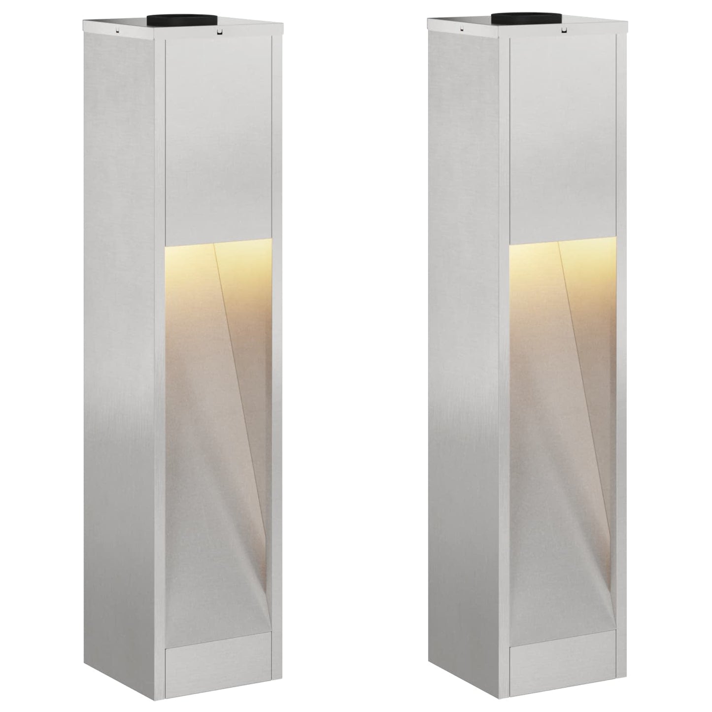 Solar Led Pathway Light 2 pcs Silver Stainless Steel