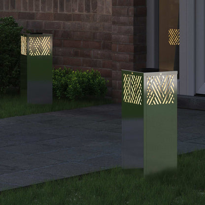Solar LED Pathway Light 2 pcs Silver Stainless Steel