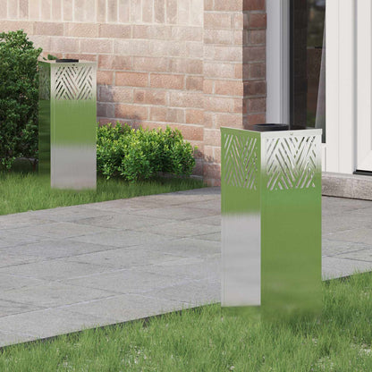 Solar LED Pathway Light 2 pcs Silver Stainless Steel