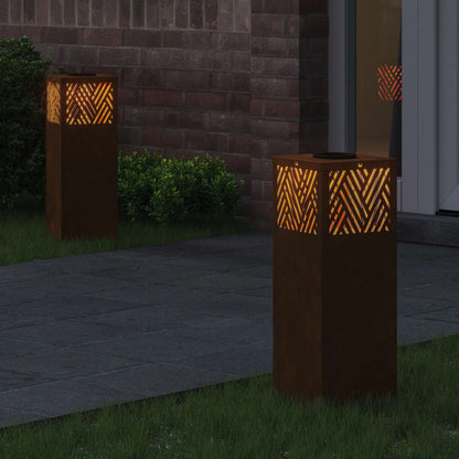 Solar LED Pathway Light 2 pcs Bronze Weathering Steel