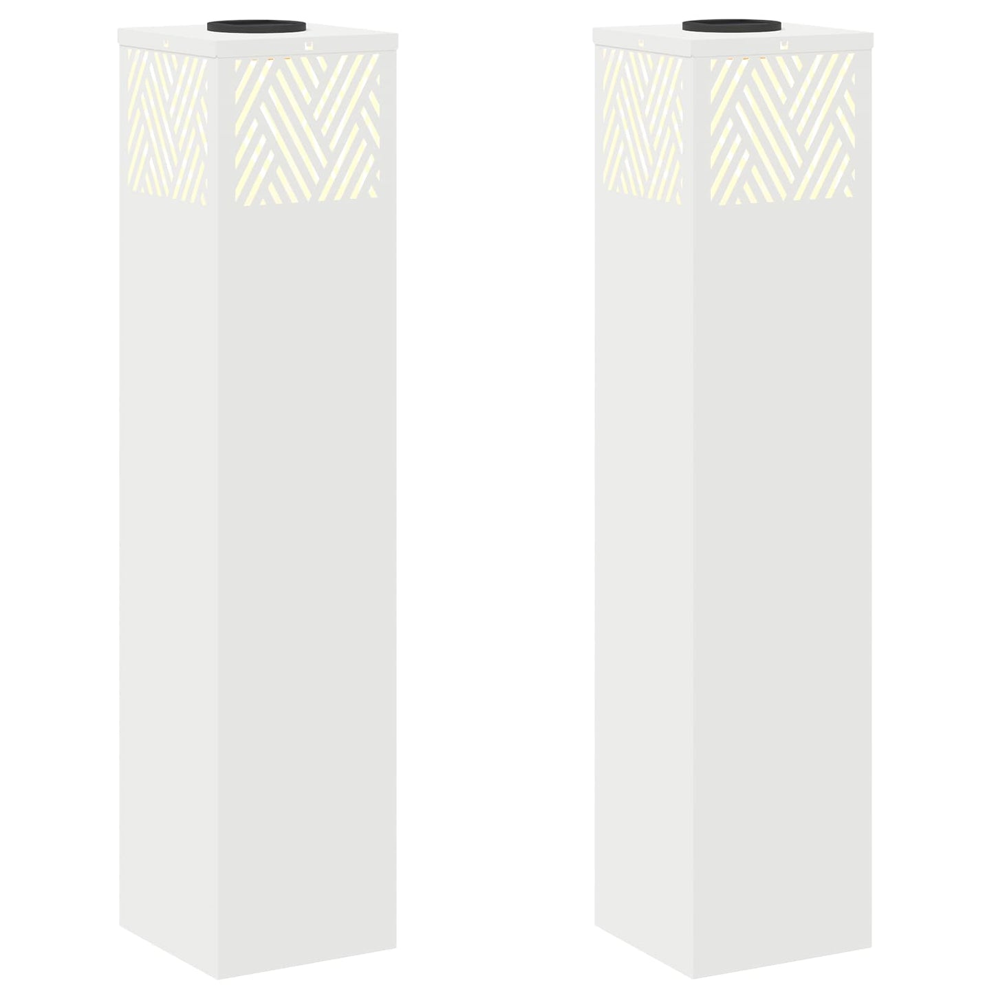 Solar LED Pathway Light 2 pcs White Cold Rolled Steel