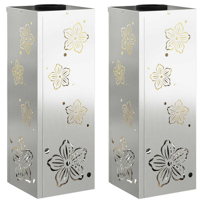 Solar LED Pathway Light 2 pcs Silver Galvanized Steel