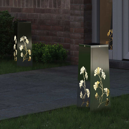 Solar LED Pathway Light 2 pcs Silver Galvanized Steel