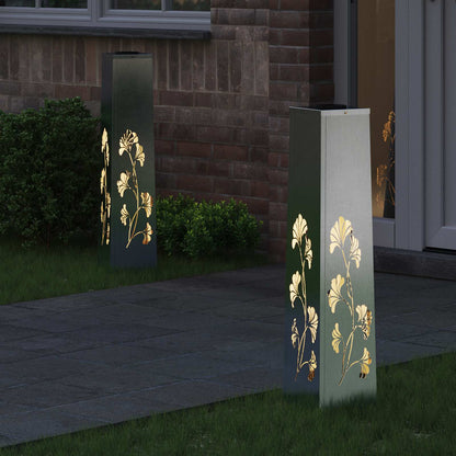 Solar LED Pathway Light 2 pcs Silver Stainless Steel