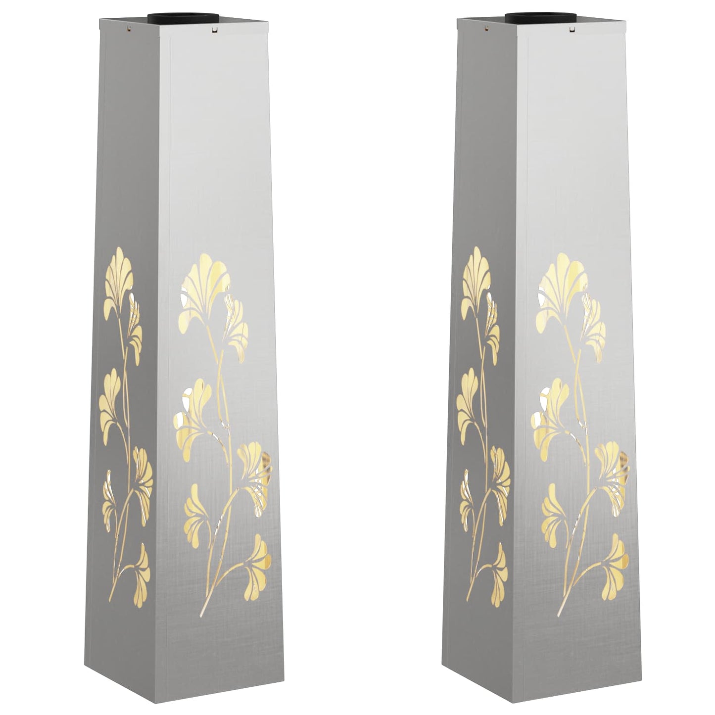 Solar LED Pathway Light 2 pcs Silver Stainless Steel